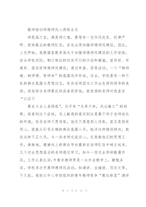 教师培训师德师风心得体会2022范文.docx