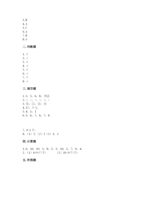 人教版一年级上册数学期末考试试卷含答案【夺分金卷】.docx