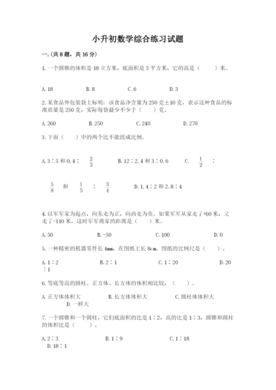 小升初数学综合练习试题（有一套）.docx