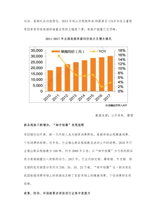 卷烟行业产销量分析-环保健康趋势进行升级换代.docx