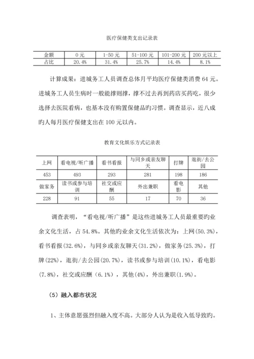 长沙市进城务工人员工作生活状况调查报告.docx