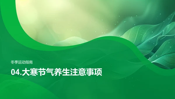 大寒运动养生报告PPT模板