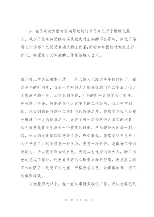 转正申请试用期小结七篇.docx