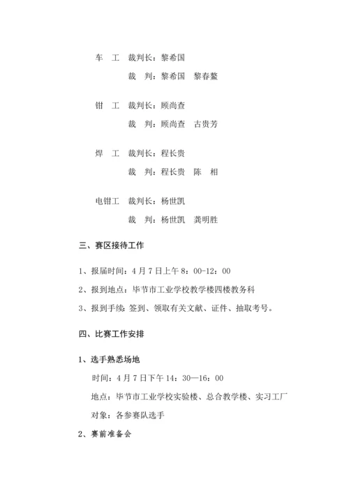 毕节市中职学校技能大赛毕节工校赛区实施专题方案及比赛专题规程.docx