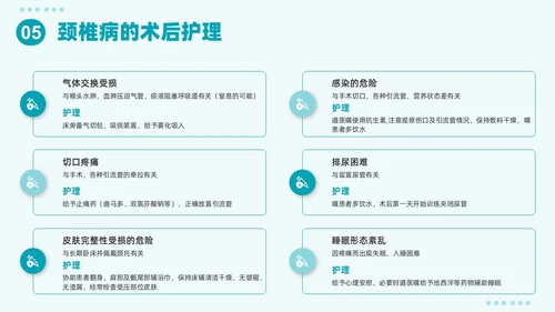 绿色插画简约颈椎病护理查房PPT课件