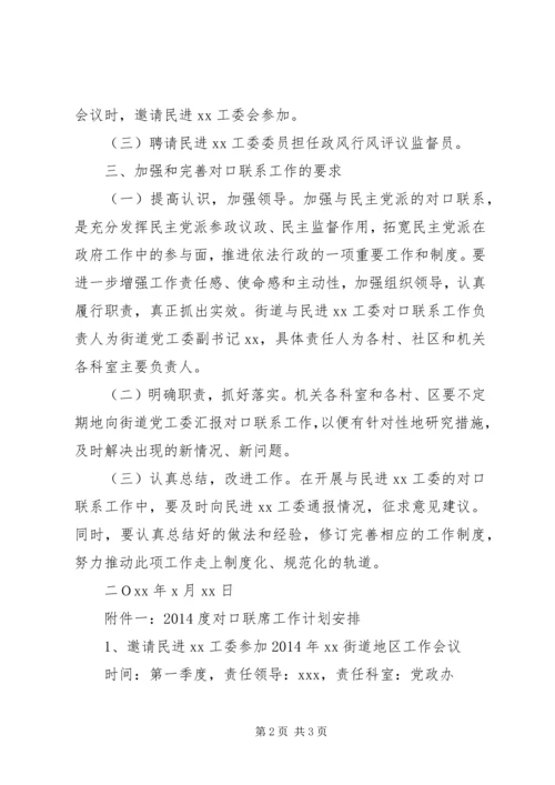 街道对口联系单位方案.docx