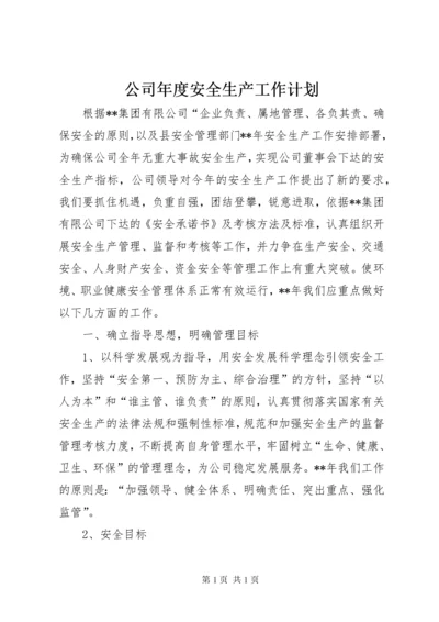 公司年度安全生产工作计划.docx