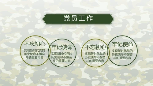 迷彩风八一建军节总结动态PPT模板
