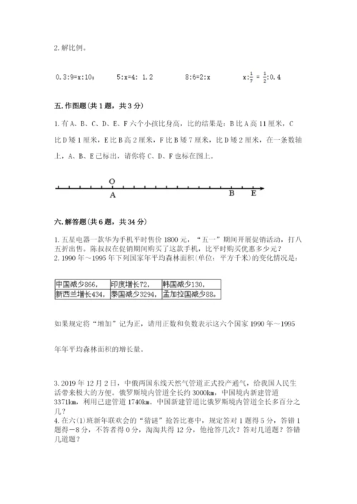 固阳县六年级下册数学期末测试卷完美版.docx