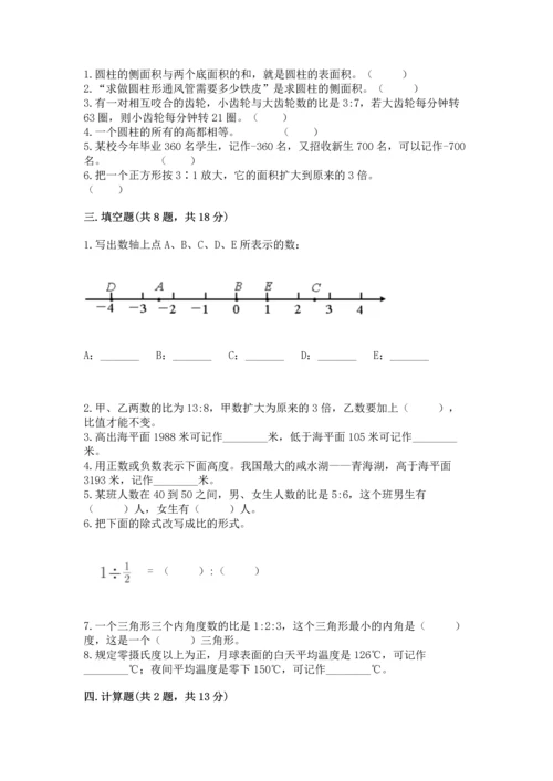 人教版六年级下册数学期末测试卷附答案【a卷】.docx