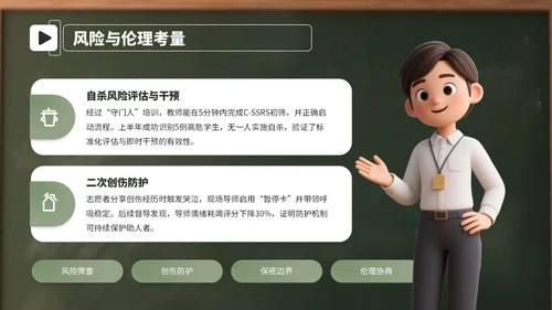 绿色卡通学生心理辅导教育会PPT