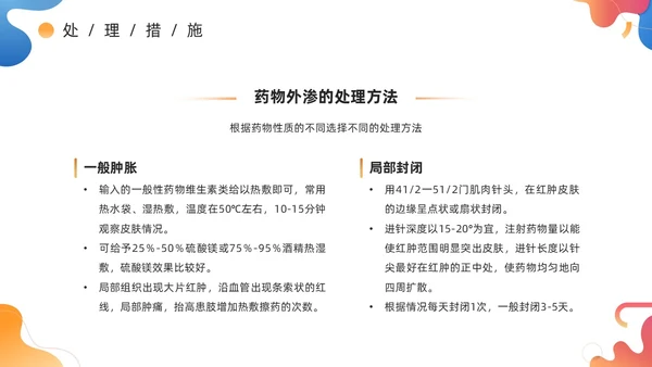 蓝色商务风药液外渗的应急预案及处理PPT模板护理医疗