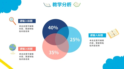 可爱卡通中小学说课教育PPT模板
