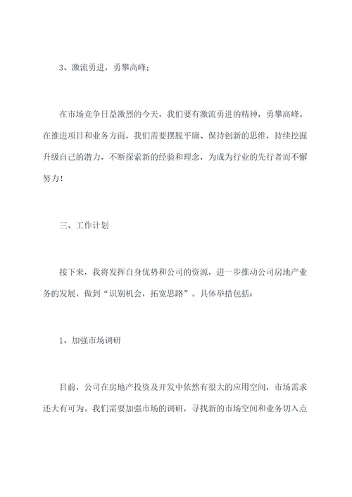 房地产述职规划报告