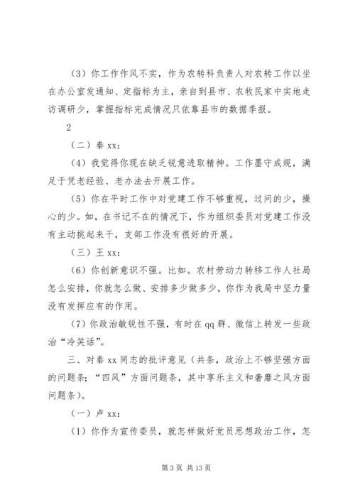 支部委员和支部党员相互批评意见 (4).docx