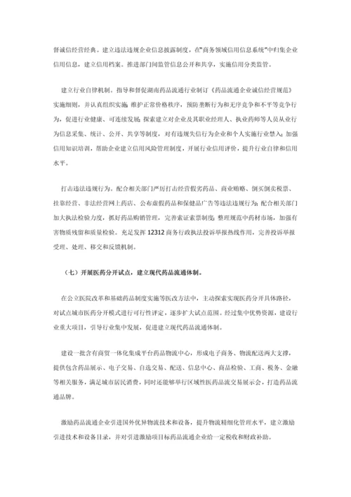 湖南省药品流通行业发展规划方案.docx