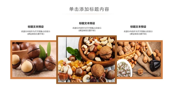 休闲美食美味坚果干果宣传画册PPT模板