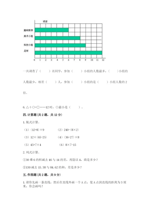 苏教版小学四年级上册数学期末试卷附参考答案（黄金题型）.docx