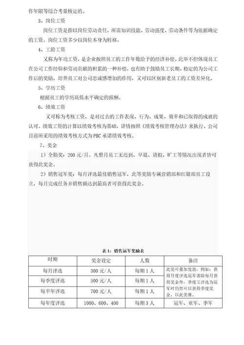 销售公司薪酬体系设计方案