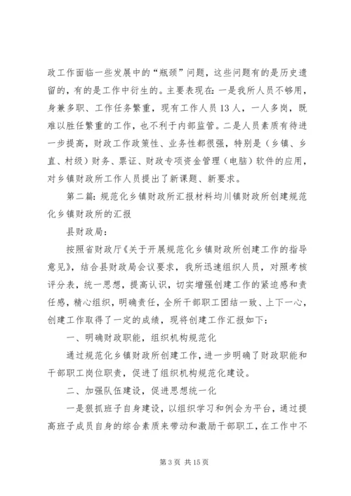 乡镇财政所规范化建设情况汇报.docx