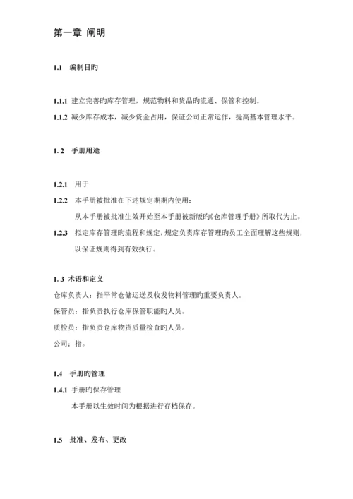 仓库管理标准手册.docx