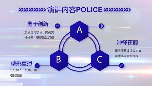 蓝色智慧警察公安科技信息化PPT