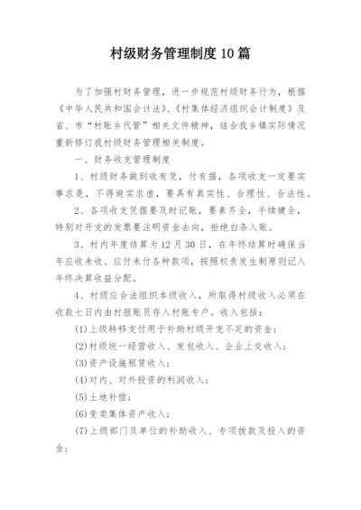 村级财务管理制度10篇.docx