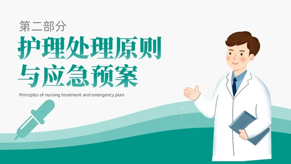 绿色插画卡通简约商务护理应急预案医学医疗重症培训动态PPT应急培训
