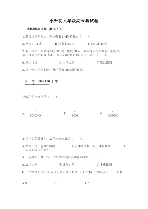 小升初六年级期末测试卷附答案【突破训练】.docx