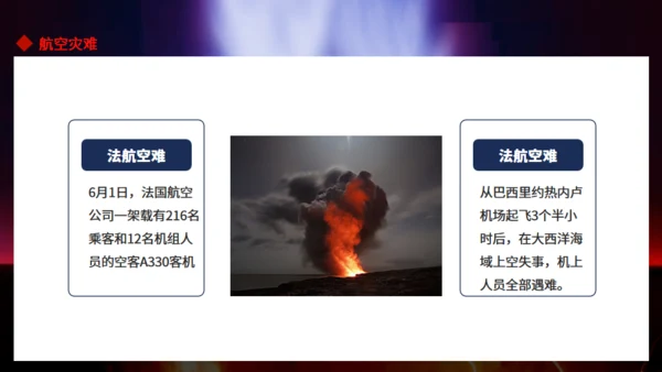 航空灾难飞机坠落坠机事件空难通用PPT模板