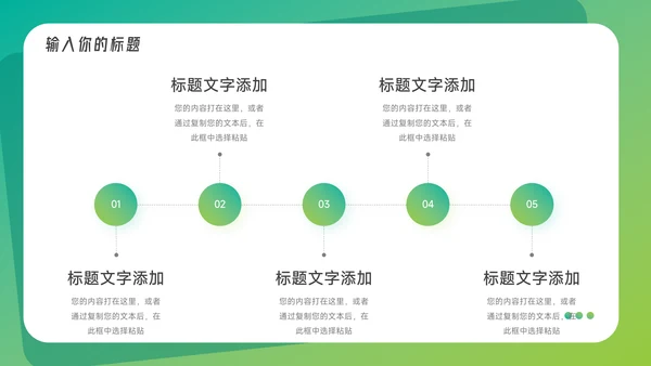 绿色欧美风渐变工作总结汇报PPT模板