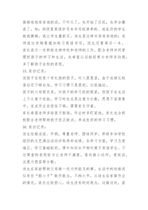 小学教师家访记录内容.docx