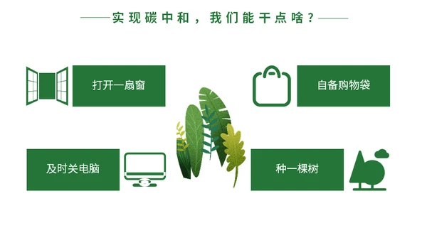 碳达峰碳中和科普生态宣传通用PPT模板