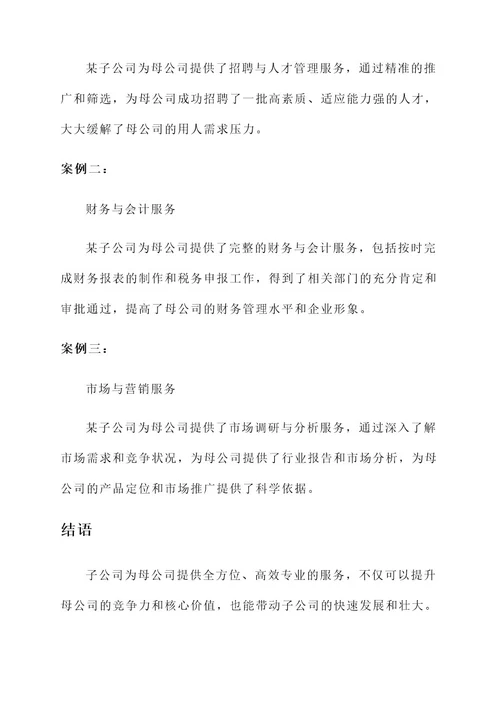 子公司为母公司服务方案