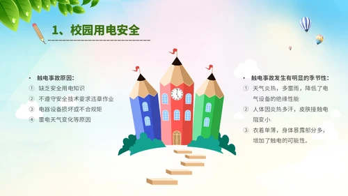 唯美展板风清新校园安全培训PPT模板