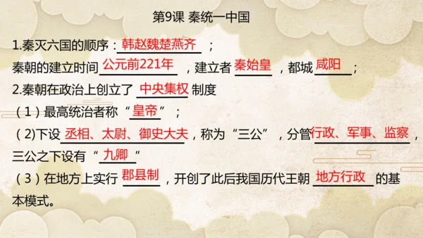 第三单元 秦汉时期：统一多民族封建国家的建立和巩固  单元复习课件（27张PPT）