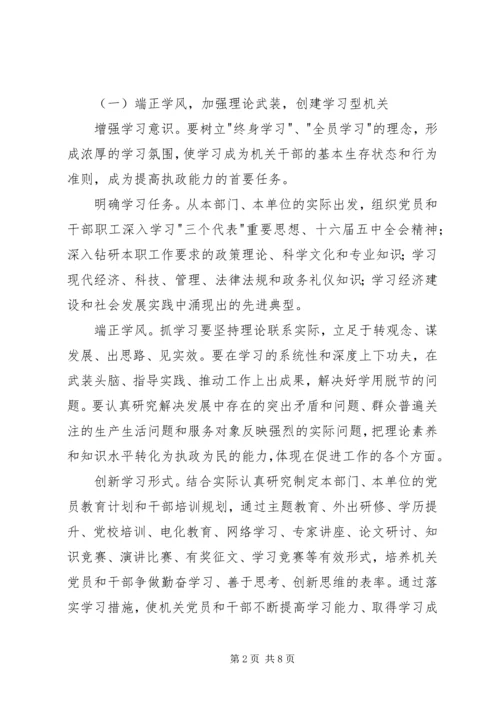 关于创建学习型、服务型、创新型机关机关的实施意见 (5).docx