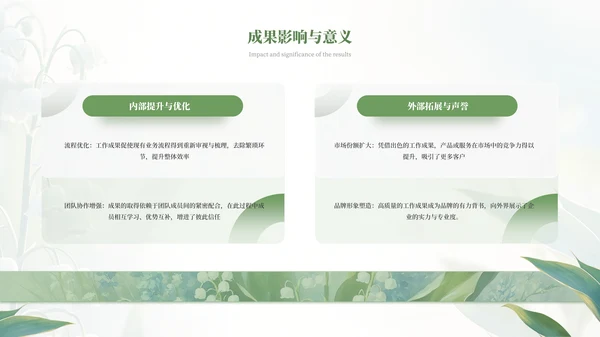 绿色小清新绿植风格工作总结PPT模板