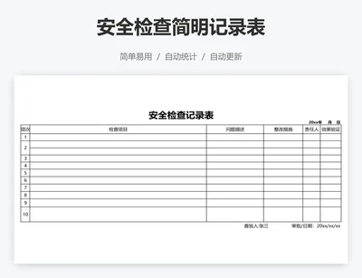 安全检查简明记录表