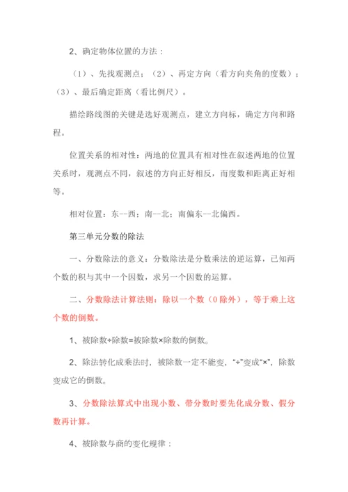 人教版六年级数学上册知识点.docx