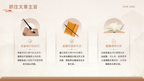 黄色中国风语文阅读理解高分技巧全解析PPT