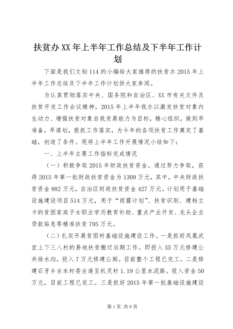 扶贫办XX年上半年工作总结及下半年工作计划 (3).docx