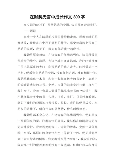 在默契无言中成长作文800字.docx