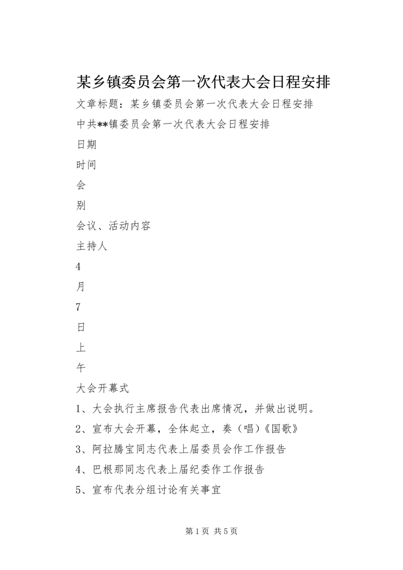 某乡镇委员会第一次代表大会日程安排 (3).docx