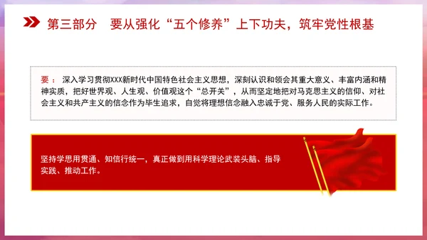 党性修养党课在强化五个修养上下功夫 筑牢党性根基PPT课件