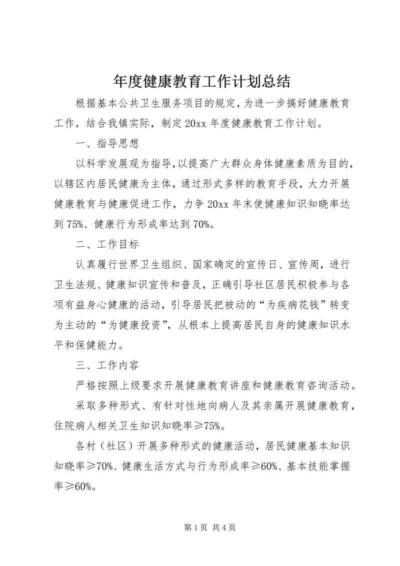 年度健康教育工作计划总结.docx