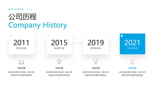2021年蓝色创意欧美风格企业简介公司文化介绍宣传PPT模板