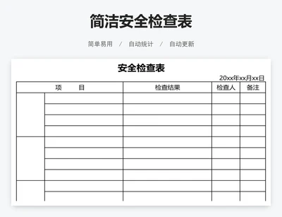 简洁安全检查表