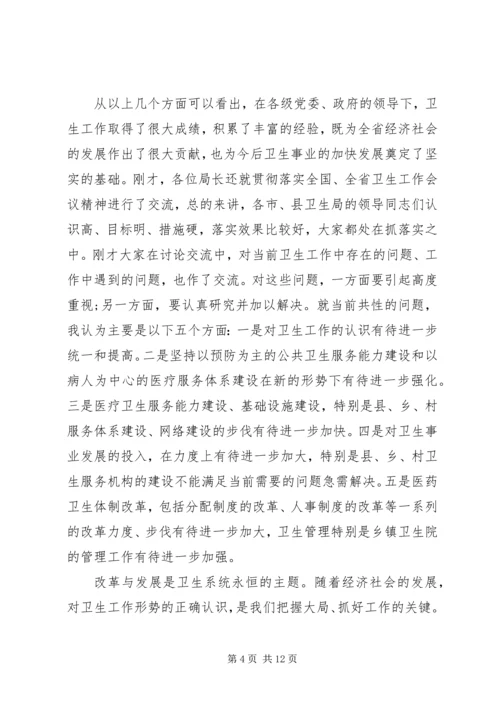 卫生工作调研座谈会上讲话.docx