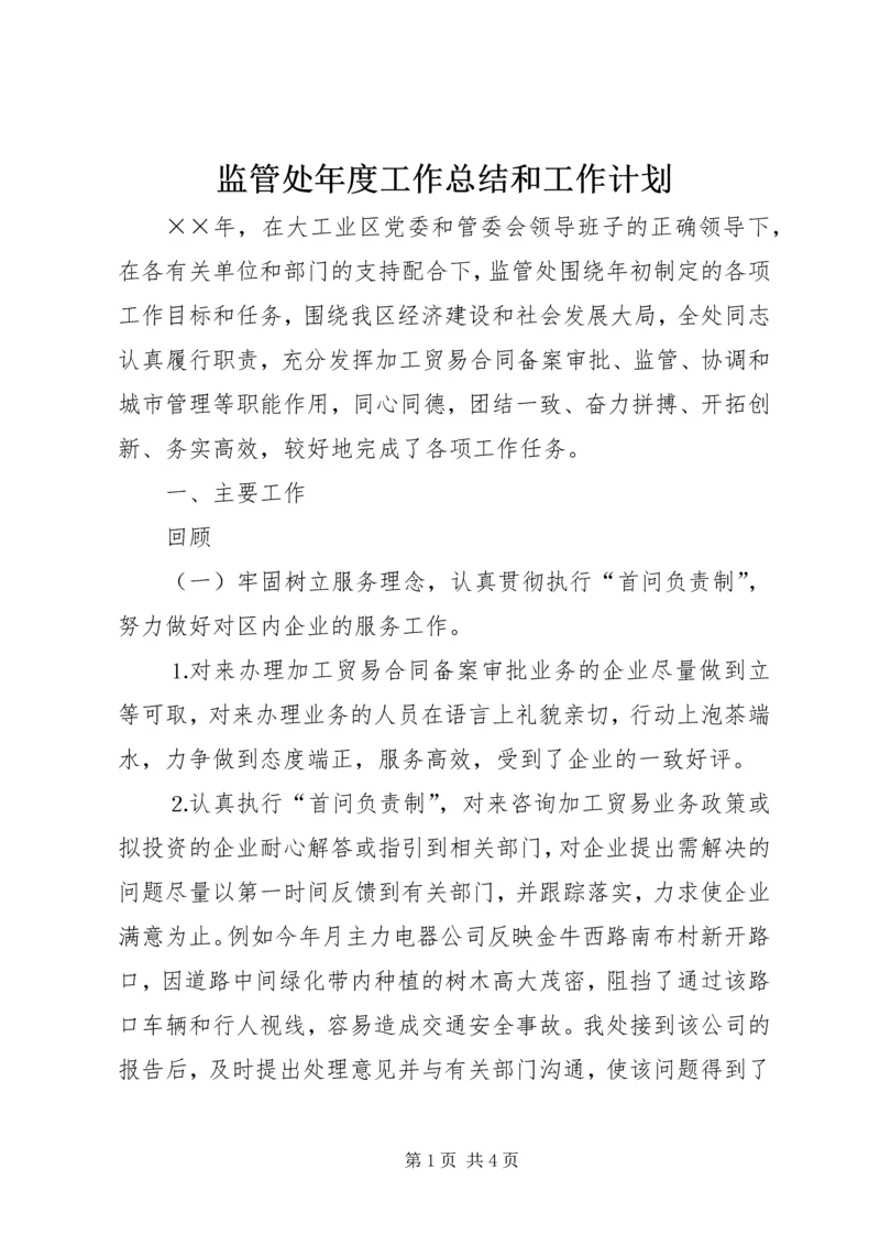 监管处年度工作总结和工作计划 (6).docx